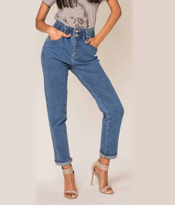 Ženske paper bag jeans hlače Q1860