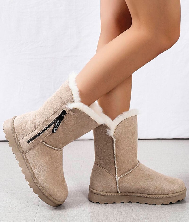 Podloženi zimski škornji BL325-beige.1