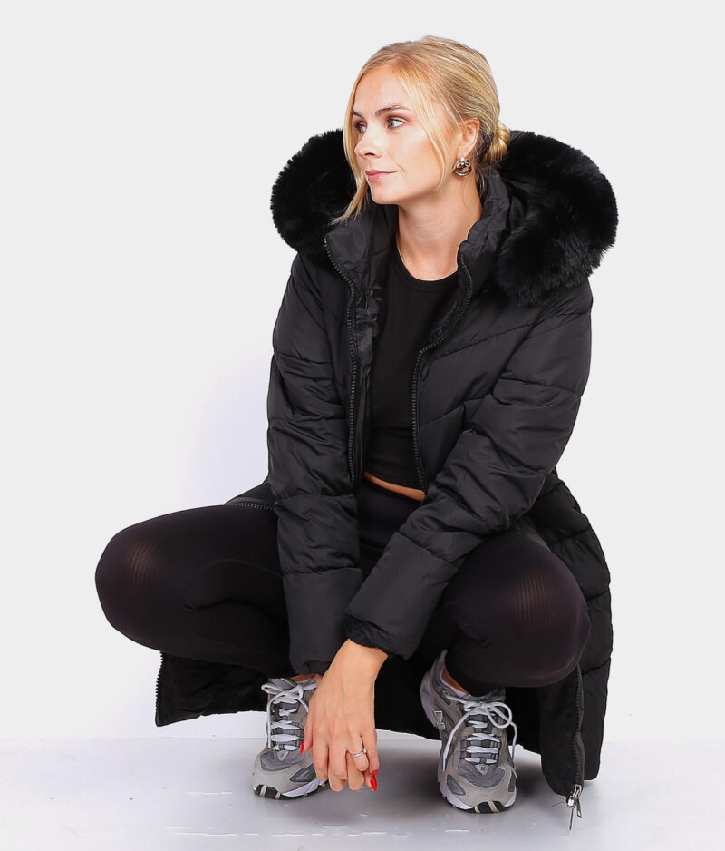 Lange Damenjacke TY229006-schwarz
