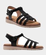 Schwarze Gladiator Sandalen FL62