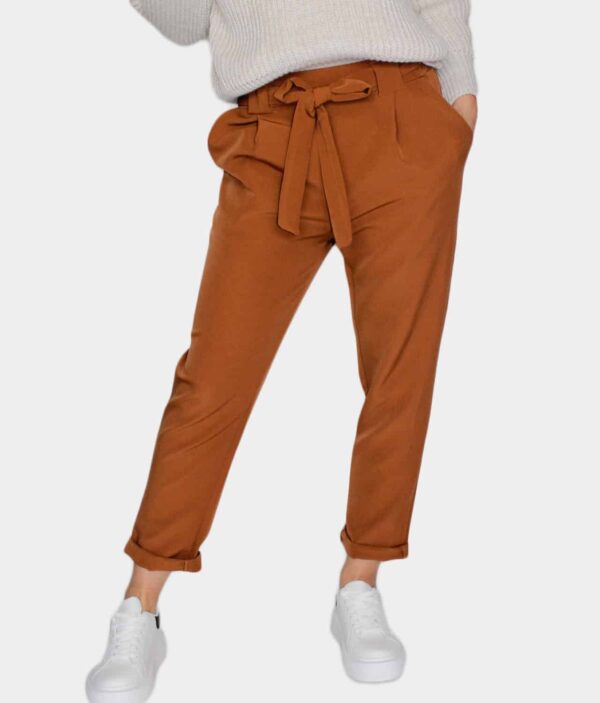 Ženske hlače s pasom 6153-brown