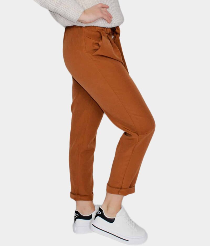 Ženske hlače s pasom 6153-brown.a