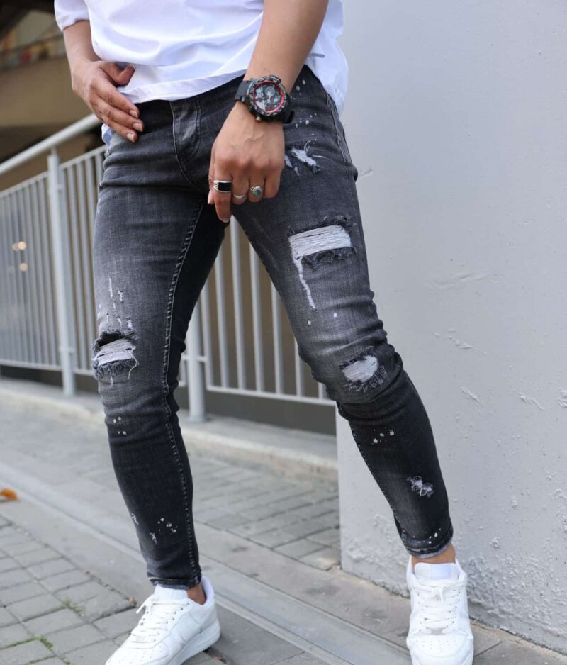 Črne moške kavbojke i8denim 17028.a