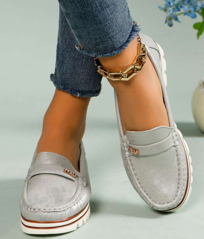 Ženske mokasinke GS71-silver.a