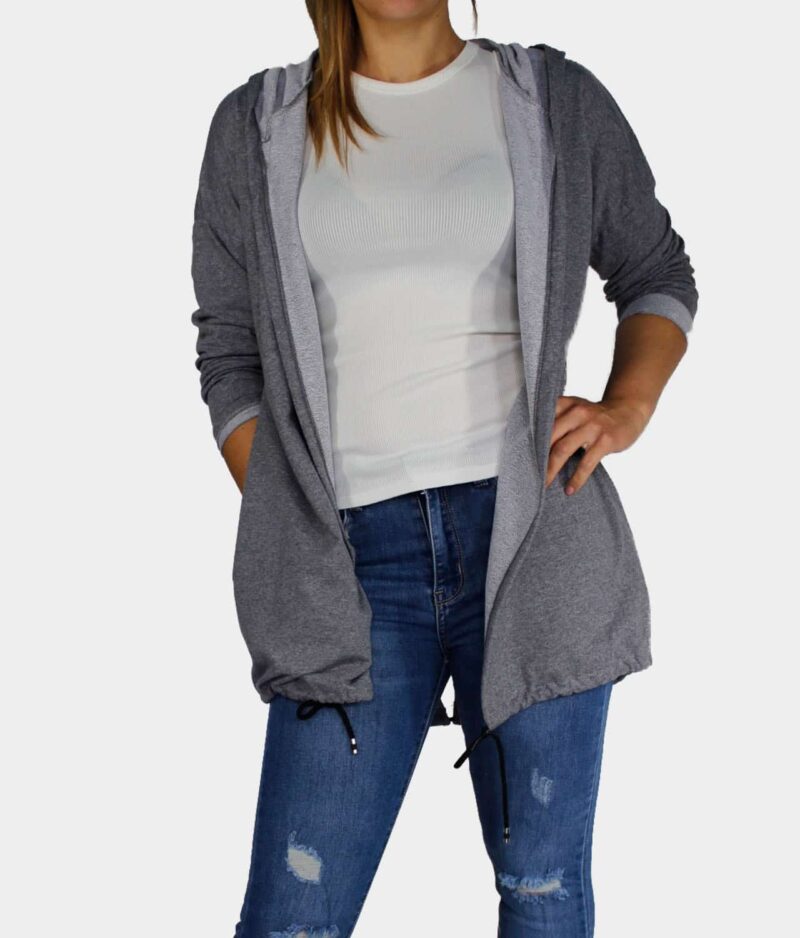 Ženska jopica s kapuico 8362-gray