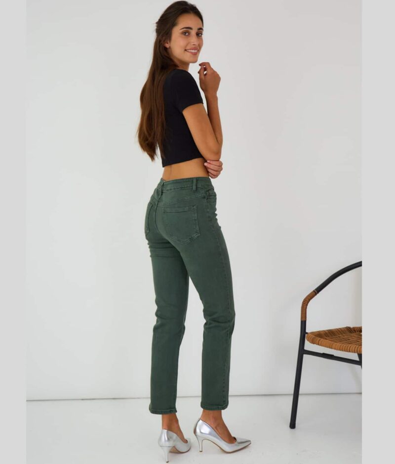 Hlače s ravnim nogavicama H6972-kaki.b
