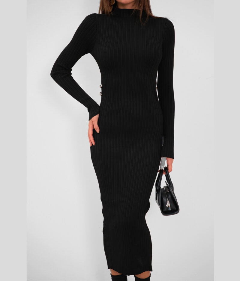 Schwarzes Strickkleid 24w25069.f
