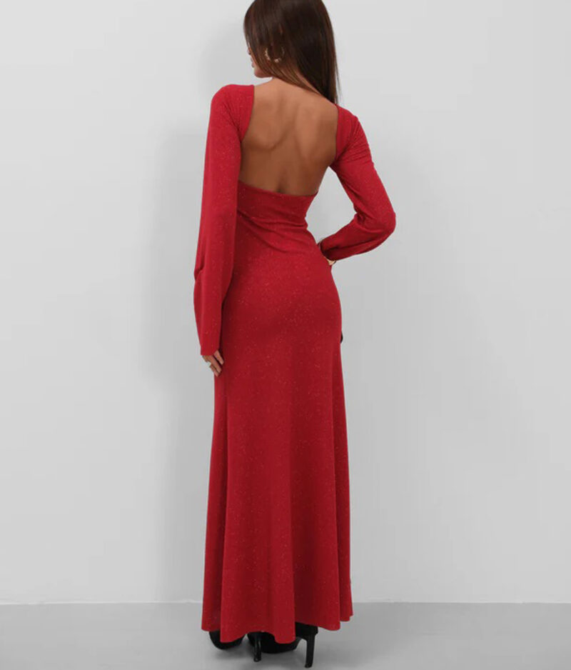 Langes Kleid mit offenem Rücken 24w25067.e