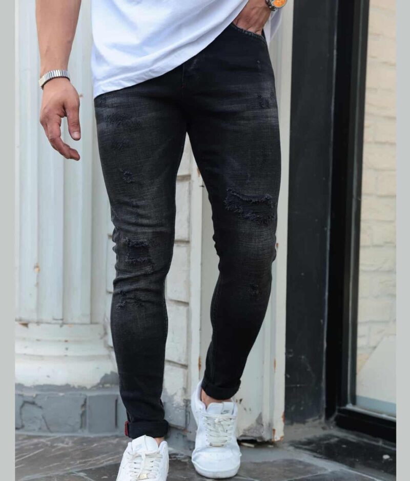 Moške črne kavbojke i8denim 80230.b