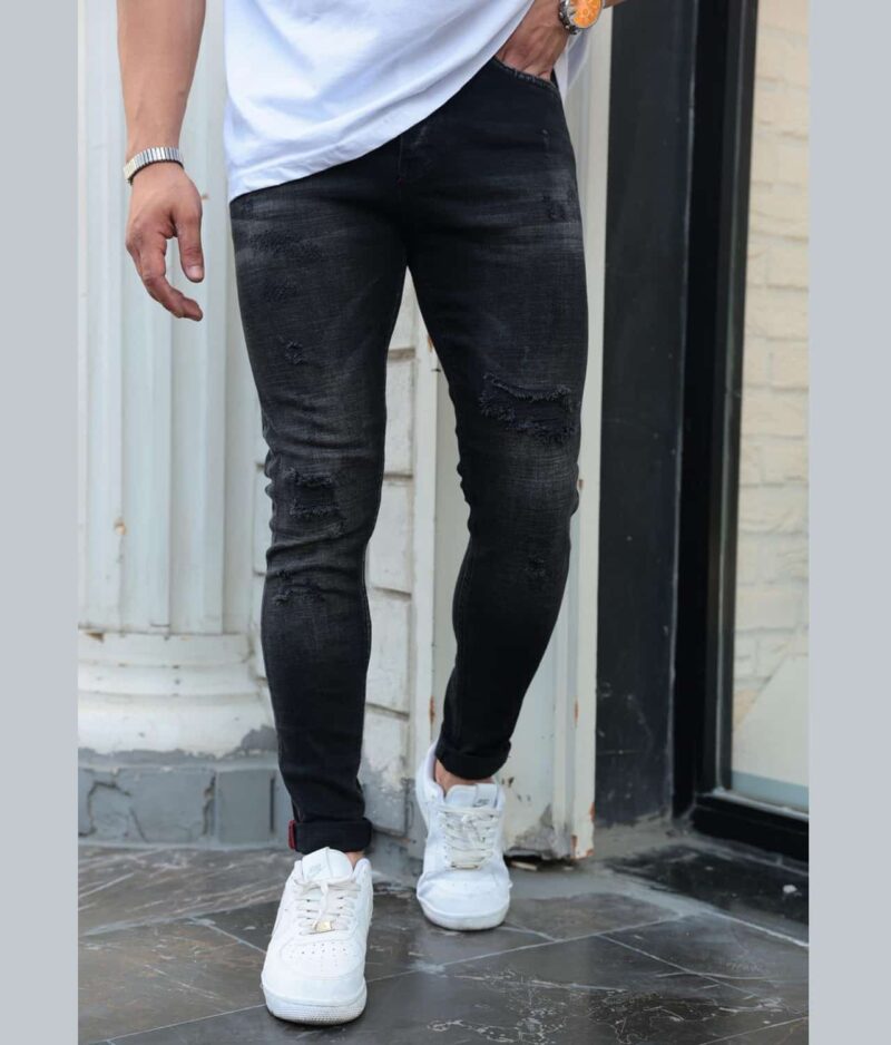 Moške črne kavbojke i8denim 80230.e