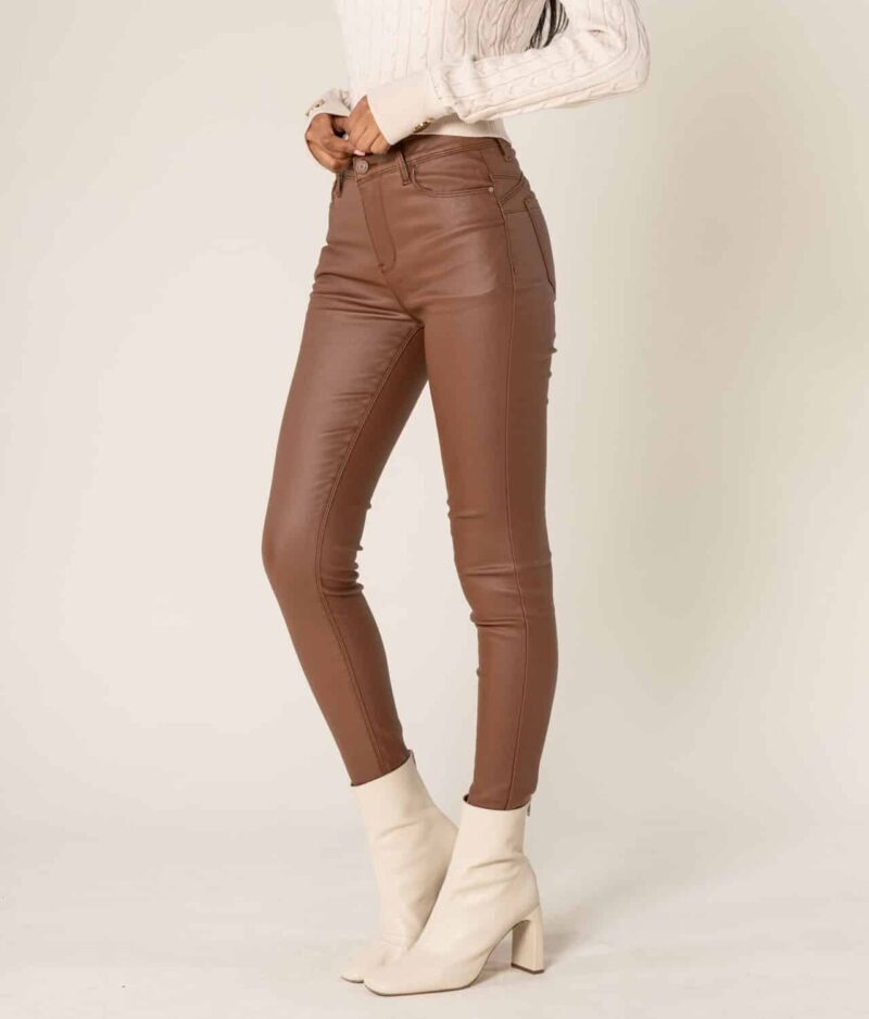 Lederhose Push Up High Waist LC001-braun.c
