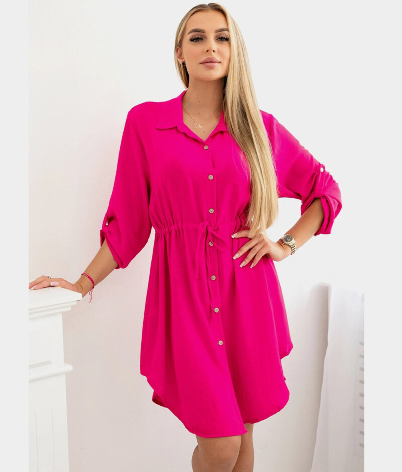 Haljina košulja - duga bluza It-16-roza