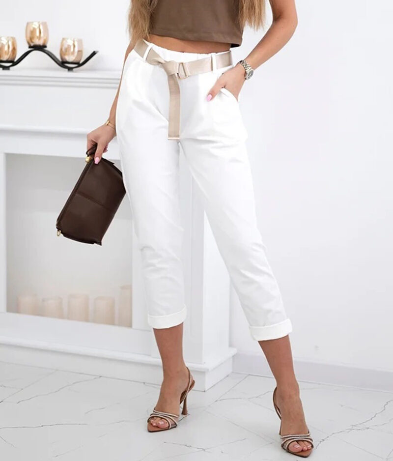 Damenhose mit Gürtel 6773-weiß.a