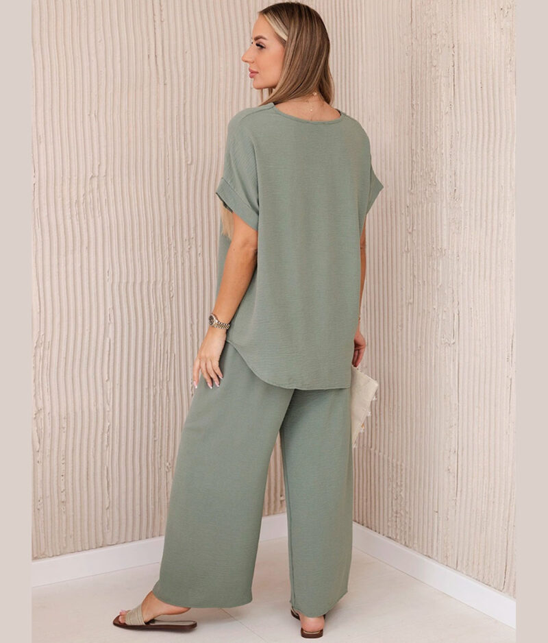 Komplet hlače z majico 6433-khaki.1