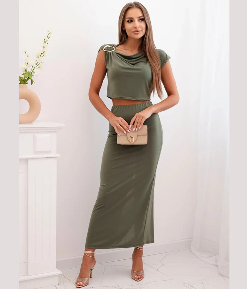 Rock- und Hemd-Set 10092-Khaki
