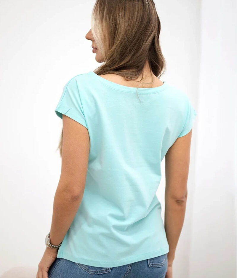 Kurzarm-T-Shirt mit Aufdruck 8985-mint.2
