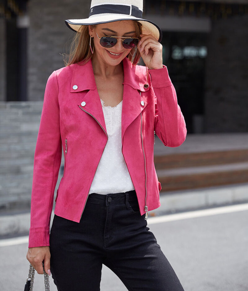 Damen Wildlederjacke 1759 Fuchsie