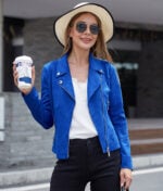 Damen Wildlederjacke 1759 hellblau