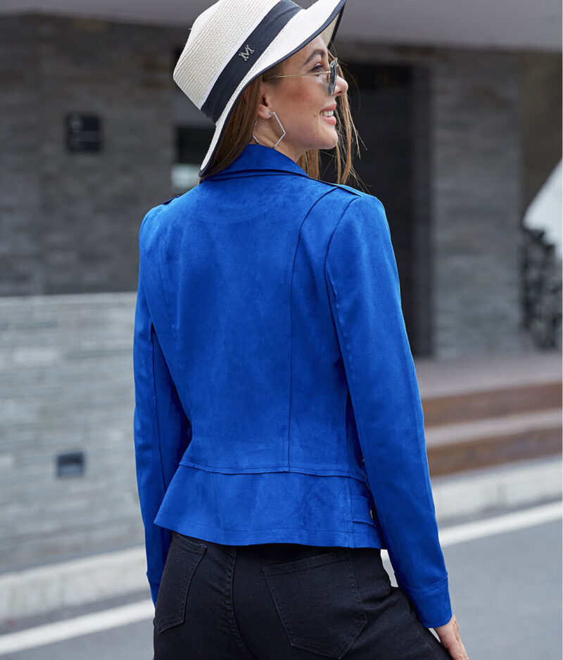 Damen-Wildlederjacke 1759, Größe L, Blau