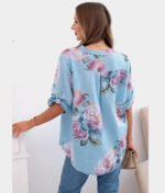 Pamučna bluza s printom 12038-plava.b