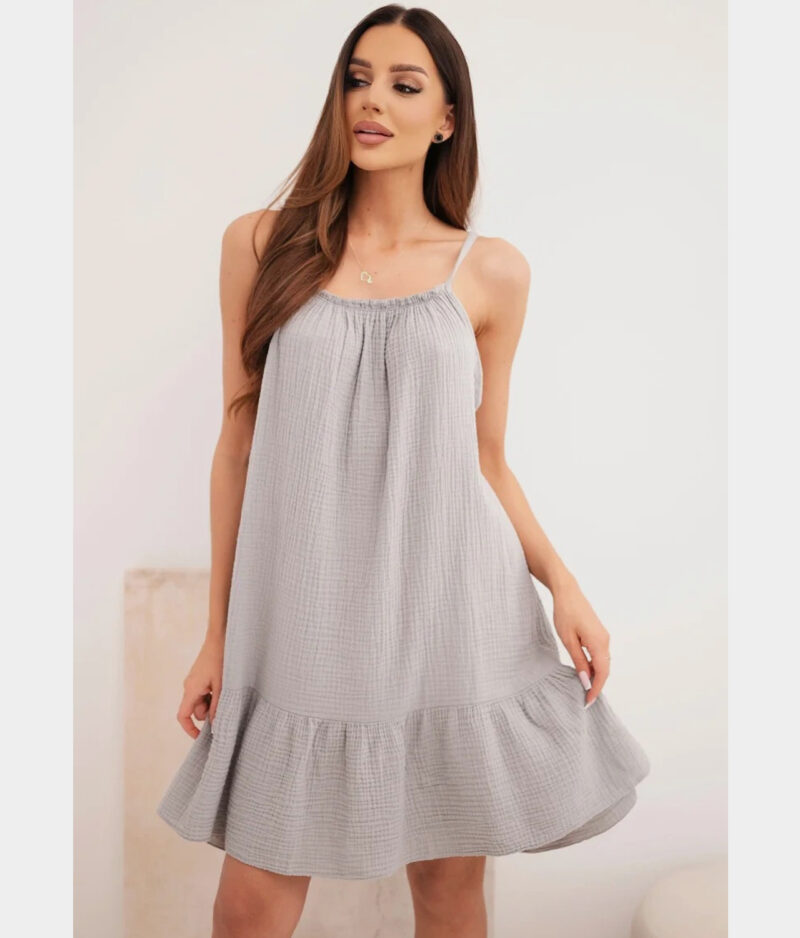 Kratka muslin obleka z naramnicami IT-70-fango.a
