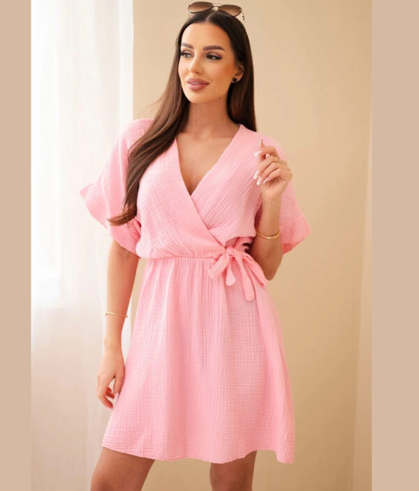 Kratka obleka muslin 88540-rose.a