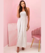 Poletna dolga obleka 4635-beige