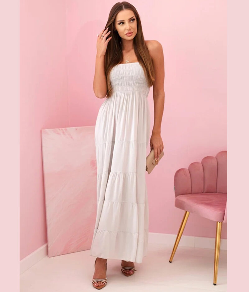 Poletna dolga obleka 4635-beige