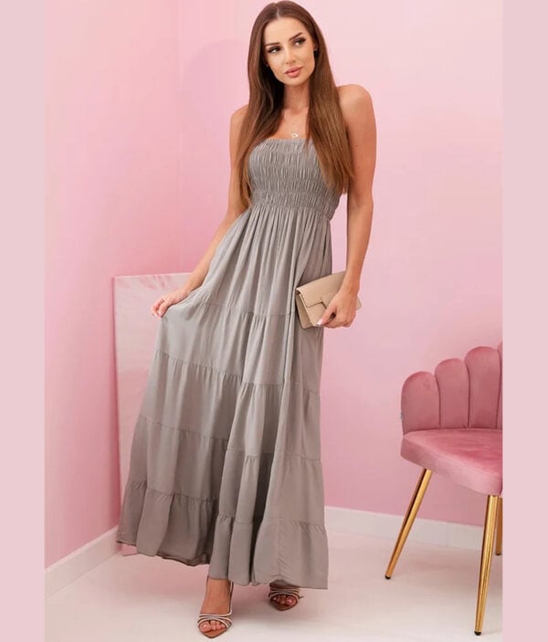 Domov 23 Poletna dolga obleka 4635-fango