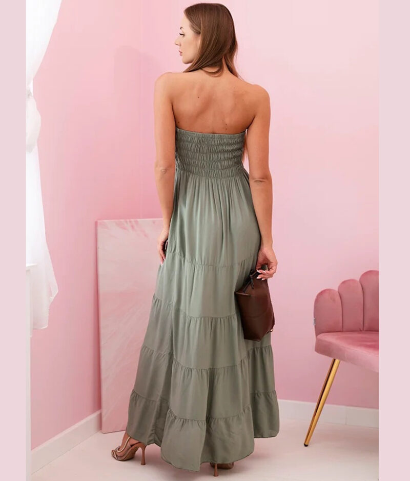 Poletna dolga obleka 4635-khaki.a