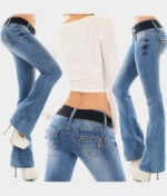 Kavbojke bootcut z nizkim pasom WT315